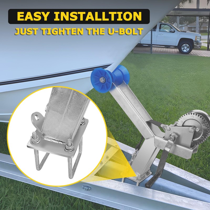 Boat Trailer Winch Post with 1200LB Boat Winch Compatible with