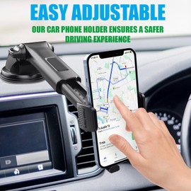 YOZAT Phone Holder for Your Car SUVs Truck Van Cell Phone Stand Upgraded Suction Cup 3 in 1 Universal Phone Mount for Dashboard Windshield Air Vent Phone Mount Compatible with All Smartphones