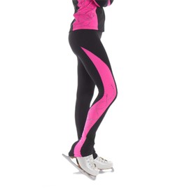 Sagester # 431 / Italy Hand-Made/Ice Skating Black Pants/Sz: XL, FluoFuchsia