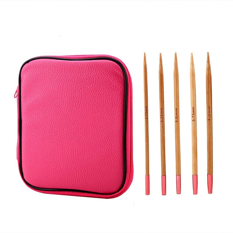 Circular Knitting Needles Ring Set Interchangeable Carbonized Bamboo Needles Set