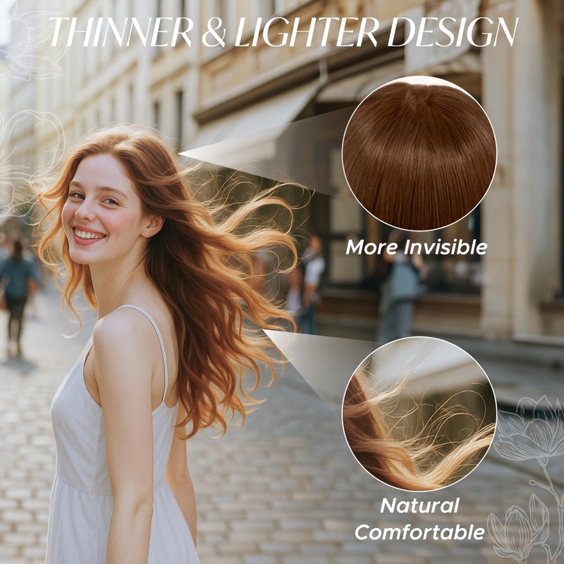 Real Hair Clip-In Extensions - 8 Double Stitched Wefts, Invisible