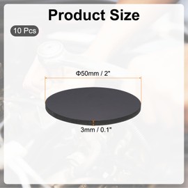PATIKIL Rubber Solid Discs Washers, 10 Pcs 50mm OD x 3mm Thick Rubber Round Gasket Pad Bushings Spacer Washer for DIY Gasket Craft, Black