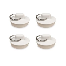 1-3/8"(34.5mm-40mm) White Drain Stoppers, Bath Sink Plug, Rubber Seal Plugs Covers Caps with Hanging Ring for Bathtubs, Kitchen Sinks, Hand Basins, 4Pcs
