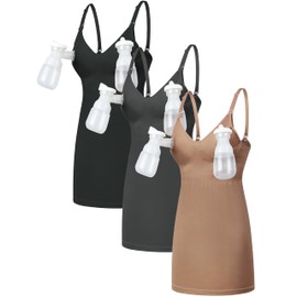 GXXGE Nursing Bra Pumping Bra Hands Free Maternity Nursing Tank Cami for Breastfeeding with Adjustable Straps Multicoloured Small