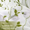 WUBODTI Sage Green Leaf Embroidered Sheer Curtain 72 Inches Long