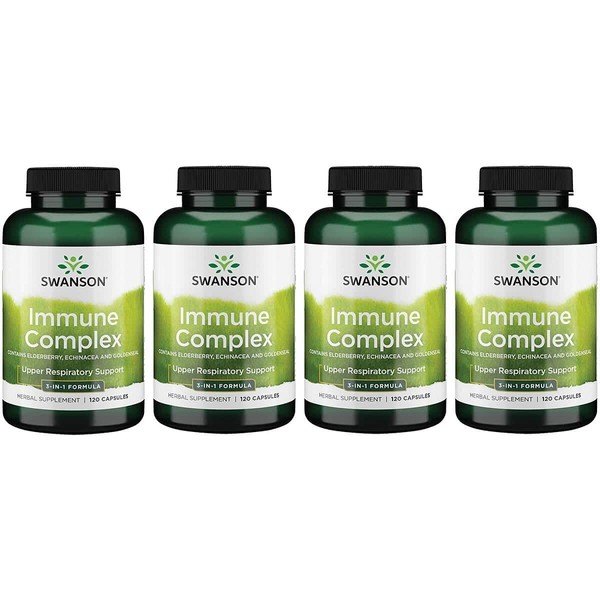 Swanson Immune Complex - Contains Elderberry Echinacea and Goldenseal 120 Caps 4 Pack