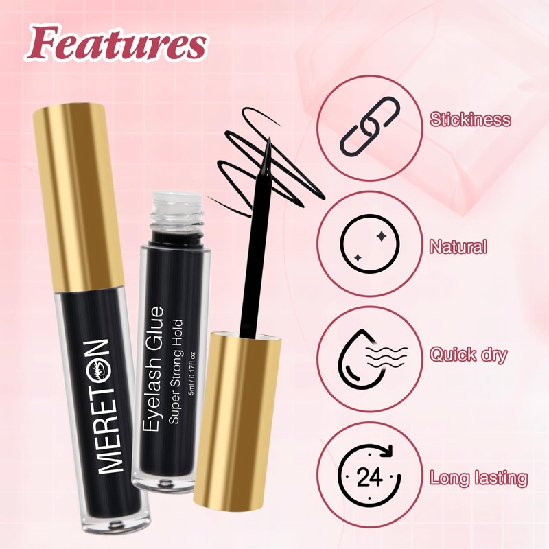 Lash Glue for False Eyelashes, Super Strong Hold Eyelash Glue,