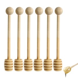 Dzmuero Wooden Honey Spoon, Pack of 6 Honey Spoons, Honey Spiral, Honey Stick, Honey Spiral, Dispenser for Wedding, Birthday, Baby Shower, Christmas Party