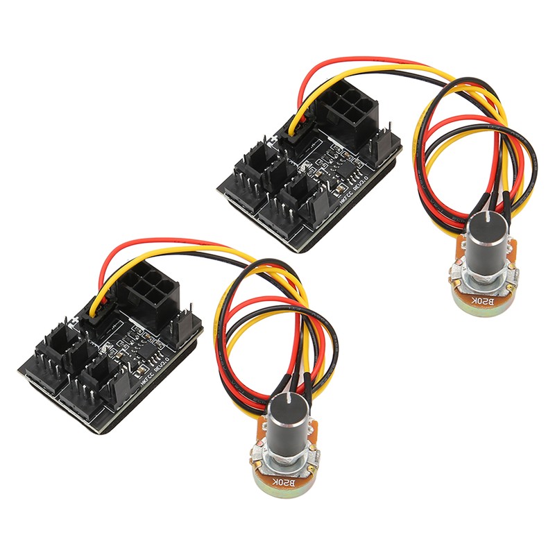 2 Pcs PC Fan Controller 3 Pin 4 Pin Fan