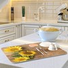 Absorbent Dish Drying Mat for Kitchen Counter - Yellow Sunflower