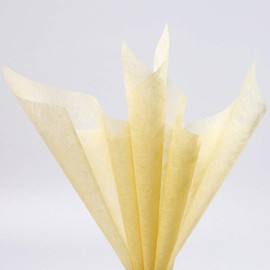 BBJ WRAPS Korean Cotton Wrapping Flower Paper Non-Woven Waterproof Floral Bouquet Wraps Packaging Tissue Paper for Florist Supplies, 22.8x22.8 Inch - 15 Sheets (Yellow)