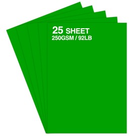 25 Sheets Green Cardstock Paper - 8.5" x 11" 250gsm/92lb Heavyweight Craft Paper for Holiday Cards, Invitations, Scrapbooking & DIY Projects