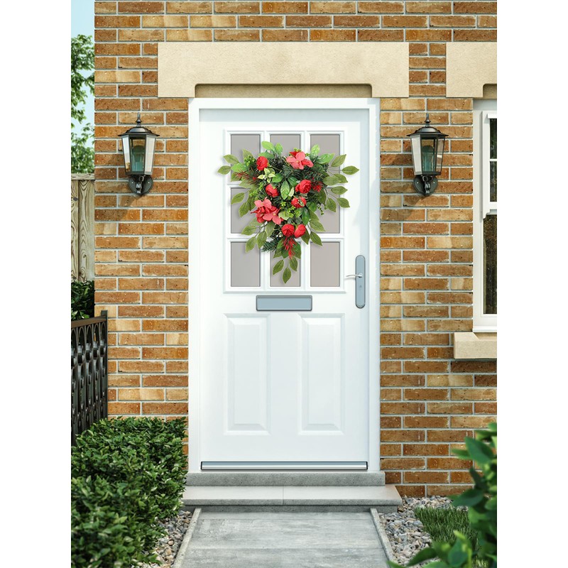 Red Tea Bud Hydrangea Upside down Tree PVC Green Plant