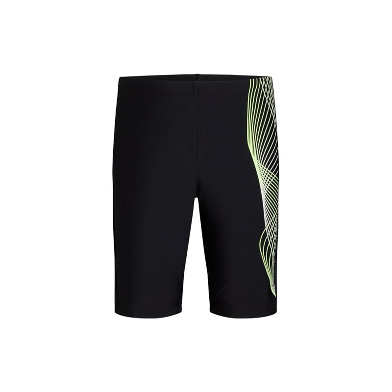 ENERGETICS Boys' Standard Jammer Swimming Trunks, Black/Green Lime