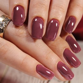 SEMINCA Semi Cured Gel Nail Strips-Salon Quality Semi-Cured Gel Press On Nails Stickers Strengthening Quick DIY Nail Art Manicure Kits for Women at Home 14-Day Wear(Ochre)