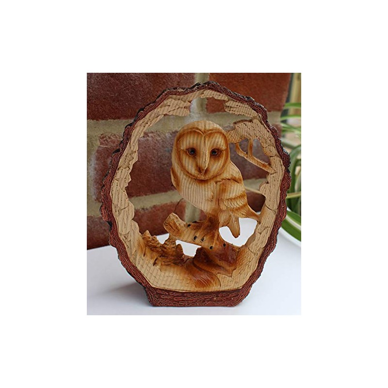 Free Standing Graceful Owl on Log Decorative Ornament