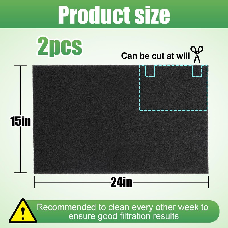 2 Pcs Cuttable Air Purifier Vent Filters - 24" x