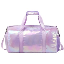Training Bag Travel Bag Women's Sports Bag Children Girls with Shoe Compartment Children's Swimming Bag Weekender Bag, Laser Purple