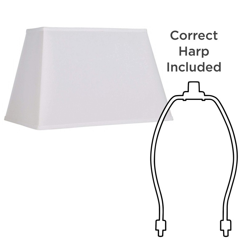 White Large Rectangular Lamp Shade 14" Wide x 6" Deep
