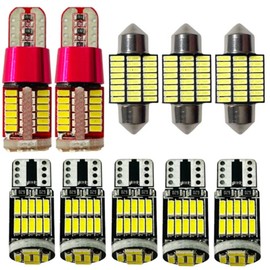 AmeCanJapan C26 Serena Rider T10 LED Room Lamp Set of 10 Super Bakuren! Indoor Light, Number Small Light, Nissan Car Supplies, Parts, Compatible with Vehicle Inspection