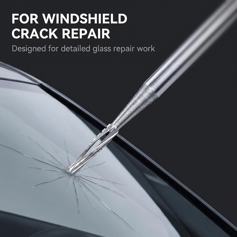 2Pcs Silver Professional Windshield Glass Drill Auto Glass Wind Shield