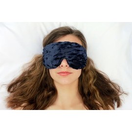 Opulence Weighted Yoga Eye Mask – Handmade Relaxation Pillow for Meditation & Savasana – Unscented, Flaxseed Filled, Satin & Velvet with Adjustable Strap - Caspian - TEMF-CN
