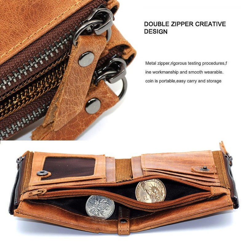 Hibate Men Leather Wallet RFID Blocking Men's Wallets Credit Card