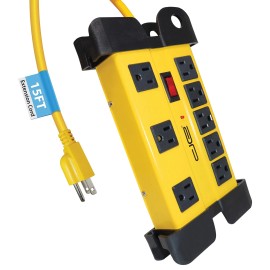 Digital Energy® 8-Outlet Heavy-Duty Metal Surge Protector Power Strip with Cord Management...
