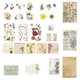 30 Pcs Vintage Scrapbook Sticker Set, Antique Decorative Stickers Parchment Old Retro Scrapbooking Paper for Art Journaling DIY Crafts Supplies Students Diary Notebook Scrapbook Diary (04)