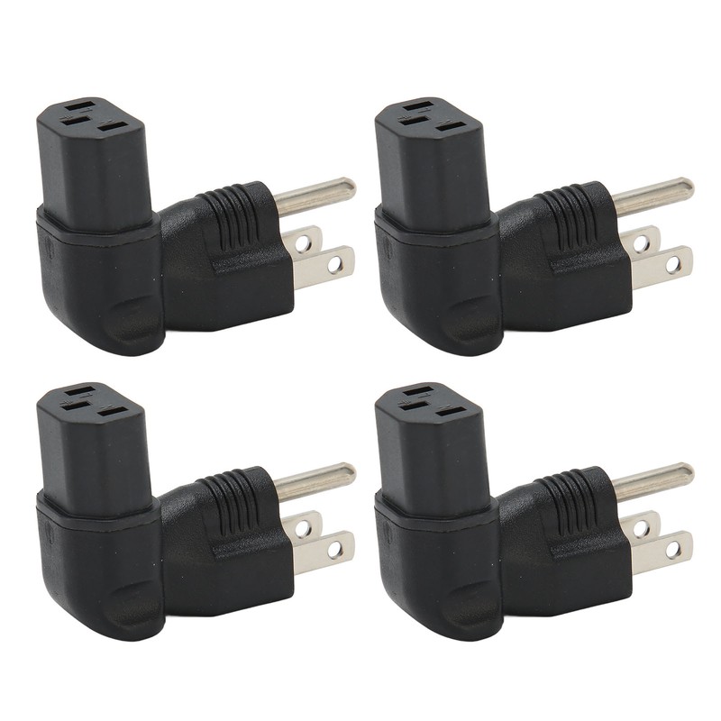 4pcs for NEMA 5‑15P to IEC320 C13 Converter 90 Degree