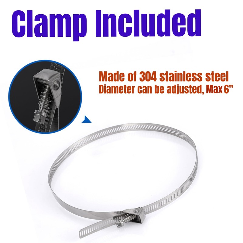 30 Micron Dust Collector Bag with Clamp, 4'' Universal Vacuum