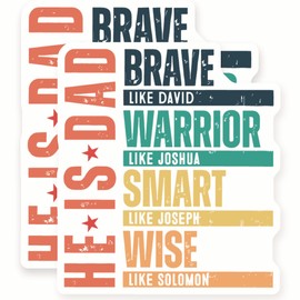 Brave Dad Magnets - Christian - Father's Day Magnet - Scripture - 2 Pack - 5" Wide Design - Sticks to Fridges, Lockers, Toolboxes & More - Made in USA - AQM0794