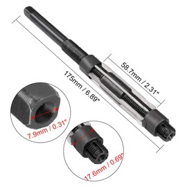 sourcing map Adjustable Hand Reamer 17-19mm High Speed Steel H8 6 Straight Flutes Milling Cutter Tool Metric Reaming Drill Bit for Metal