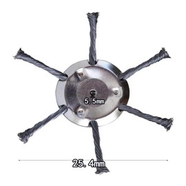 2 Stück Stahldraht Rasentrimmerkopf, Garten Rasentrimmer Schneidkopf, Bürstenkopf mit geknotetem Draht, Universal Drahtrad Ersatz für Rasenmäher Aufsätze (6 Köpfe)