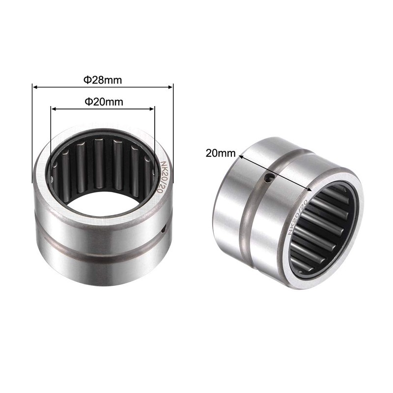 sourcing map NK20/20 Needle Roller Bearings 20mm x 28mm x