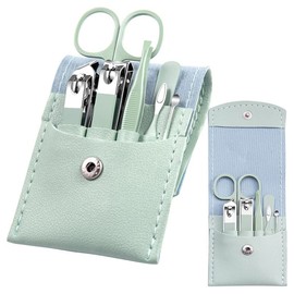7-Piece Professional Manicure Set with Portable Leather Case