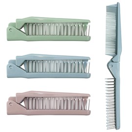 3PCS Mini Folding Travel Hair Brush, Foldable Portable Dual-Head Compact Comb, Pocket Size Hairbrush Purse Brush Small Foldable Hair Combs for Women, Suitable for Travel, Swimming, Gym, Car, Office