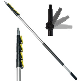 DOCA Telescoping Pole 6-24 Ft - Extension Pole for Cleaning, Feather Duster, Window Washing Kit, Paint Roller, Window Squeegee - High Reach Extendable Kit for Indoor & Outdoor - Cleaning Set