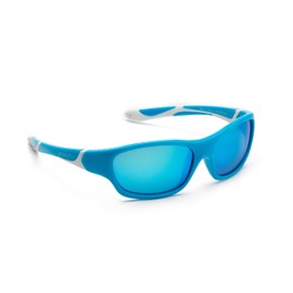 Koolsun Children Sport Sunglasses 6-10 Years (Aqua and White + ICE BLUE REVO Lenses 100% Uv Protection | Optical |) 1, Category 3
