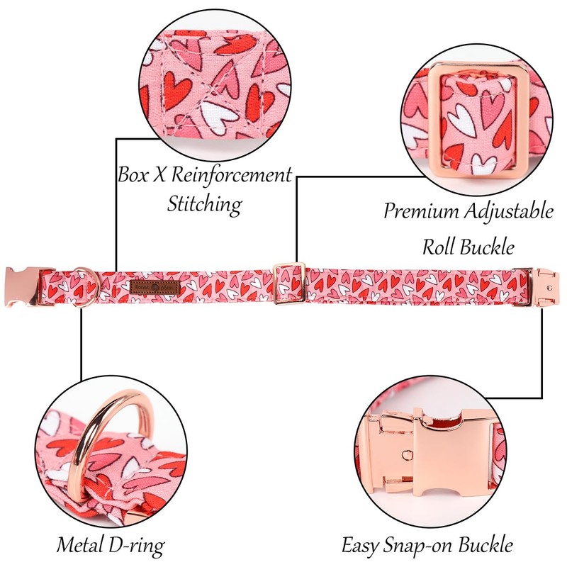 Lionet Paws Valentines Day Dog Collar Bowtie, Dog Sailor Bow