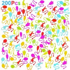 Foilswirl 200 Pcs Easter Sticky Hands Toys Easter Theme Styles Stretchy Toys Bunny Chick Carrot Egg Shape Sticky Hands Party Favors Fidget Sensory Toys for Easter Basket Stuffers Boys Girls Birthday