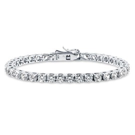 BERRICLE Sterling Silver Cubic Zirconia CZ Fashion Tennis Bracelet for Women, Rhodium Plated 6.5"