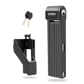 Folding Lock with Bracket Bicycle Lock, Folding Lock Bicycle, 6 Joints 80 cm Bicycle Locks, Extra Light Bicycle Lock Made of Special Steel, Wheel Lock, Bike Lock for Mountain Bike/Road Bike (Black)