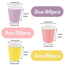 Huaiid 3 oz 100 Packs Small Paper Cups, Mouthwash Cups Bathroom Cup, Disposable Espresso Cup for Snack Bathroom Perfect for Home Condos Rvs Campers (Colorful)