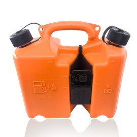 Fuel Container with Spill Proof Smart Control Spout with Bonus Spout Extender, Fuel Can 5 L + 2.5 L Oil 0000 881 0113 With Two tool carriers for Shtil Chainsaw – Orange