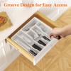 Lifewit Silverware Organizer with Lid, Covered Utensil Tray for Kitchen
