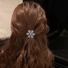 20 Pcs Sparkly Rhinestone Snowflake Hair Clips for Women,Silver Decorative
