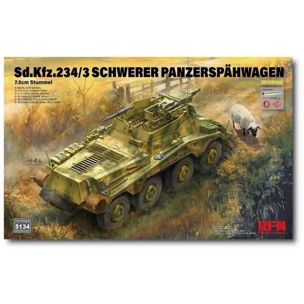 Raifield Model RFM5134 1/35 Sd.Kfz.234/3 Schutumel 8 Wheeler Heavy Armored