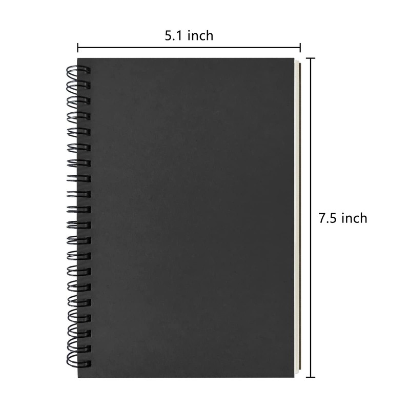 DSTELIN Blank Spiral Notebook, 3-Pack, Soft Cover, Sketch book, 100