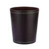 Sumnacon Round Leather Waste Basket,Small Classic PU Trash Garbage Can
